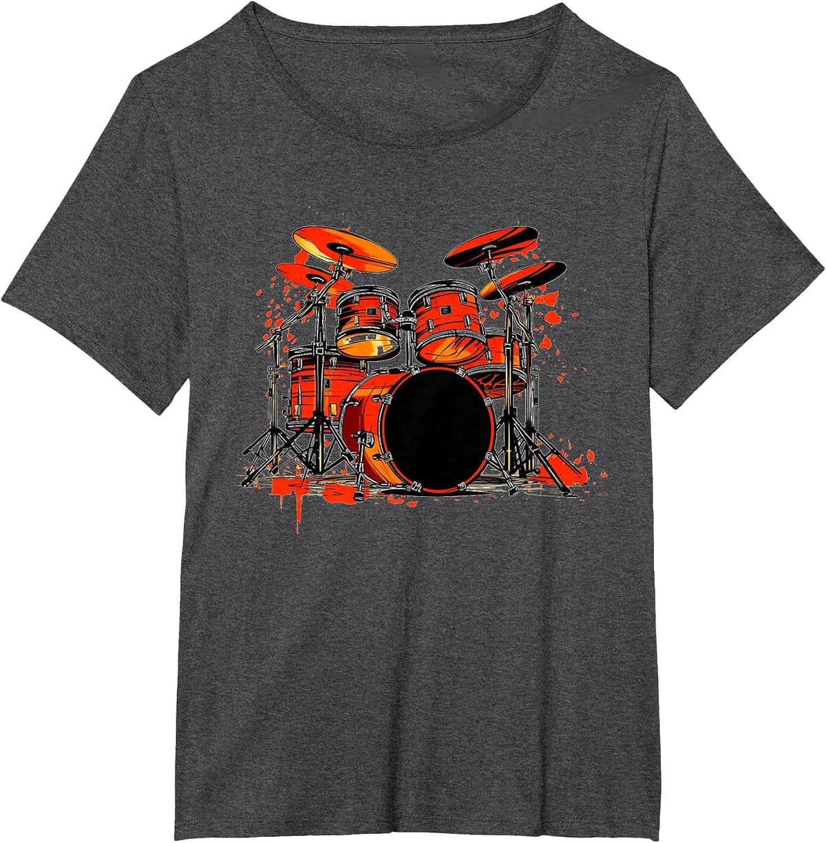 Cool Drums for Drummer and Rock Band Lovers T-Shirt - Dark Heather Grey