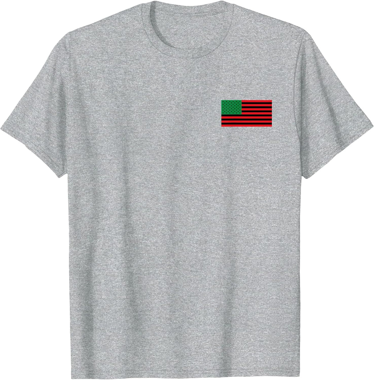 Pan African USA American Flag Black Liberation Pride T-Shirt - Heather Grey