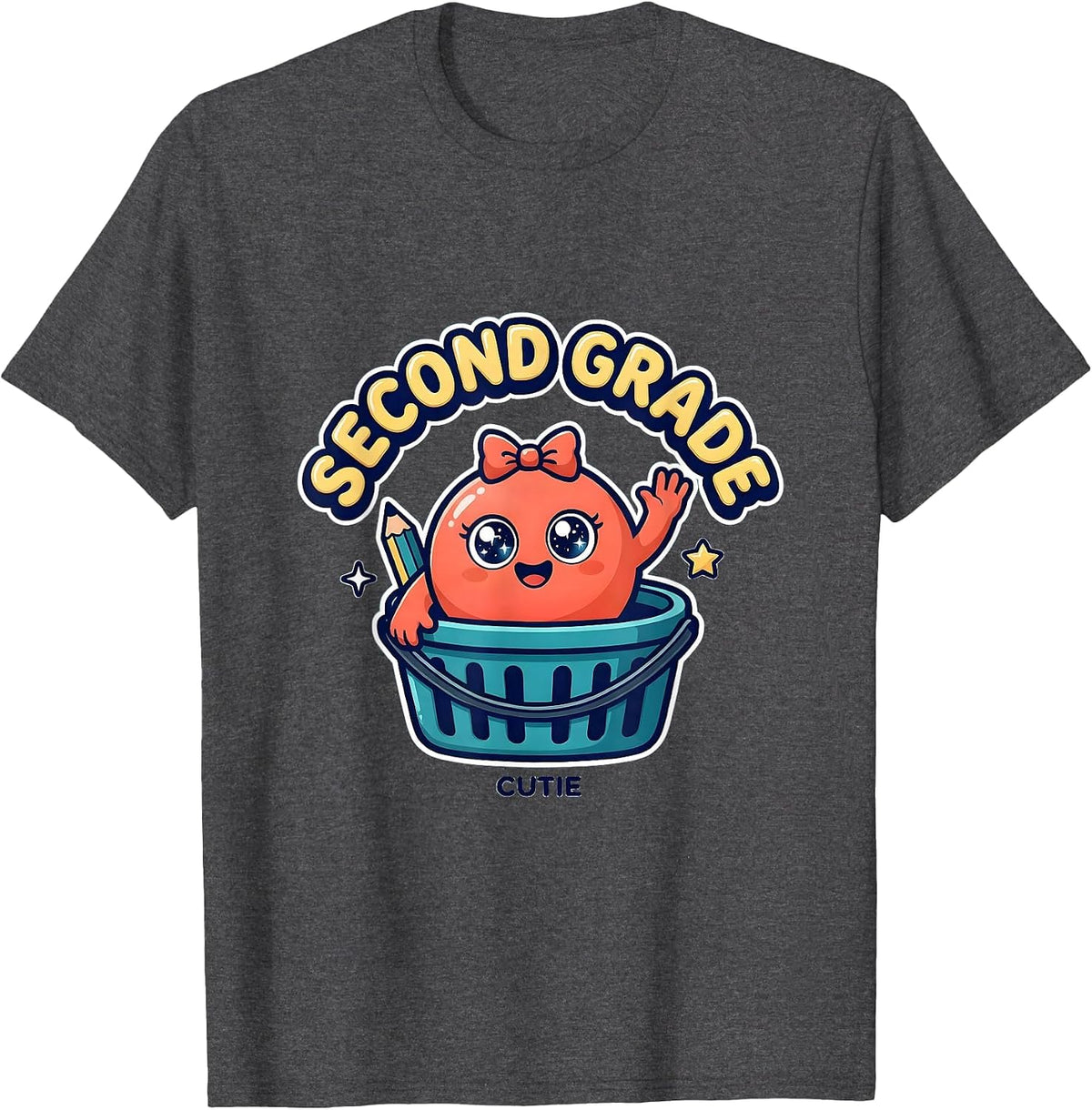 Men's Second Grade Cutie Cute Dumpling Back to School Girl Teacher T-Shirt - Dark Heather Grey
