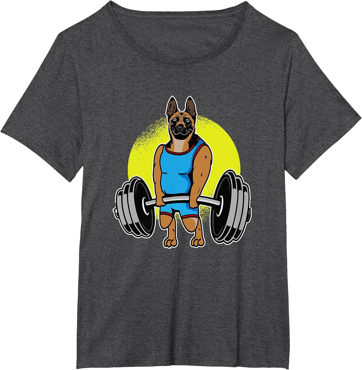 Mechelaar Weightlifting I Deadlift Fitness Belgian Malinois T-Shirt - Dark Heather Grey