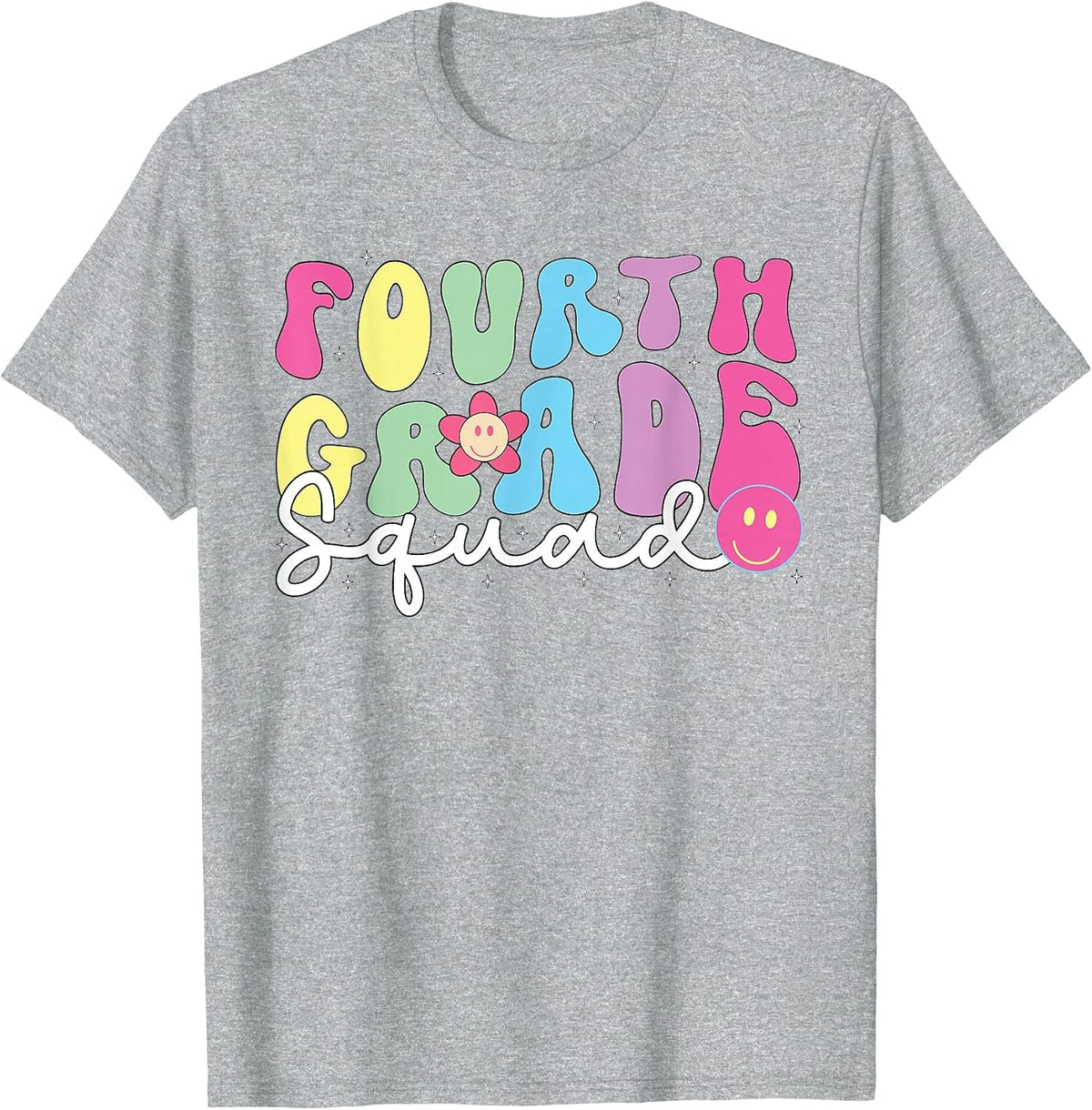 4th Grade Squad Fourth Teacher Student Team Back to School T-Shirt - Heather Grey