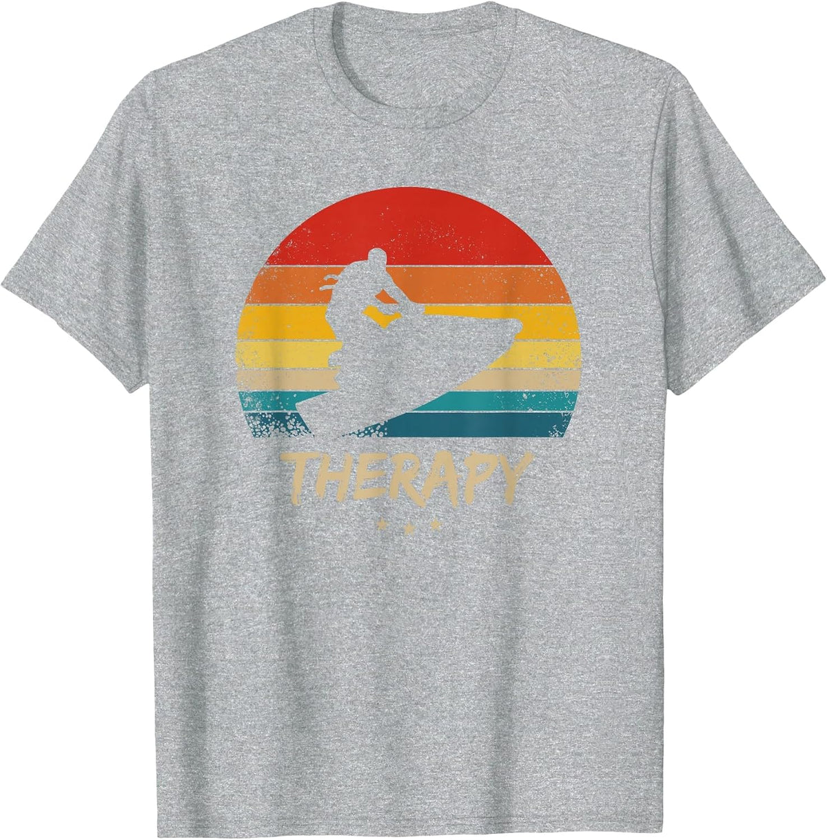 Jet Ski - Funny Jetski Therapy T-Shirt - Heather Grey