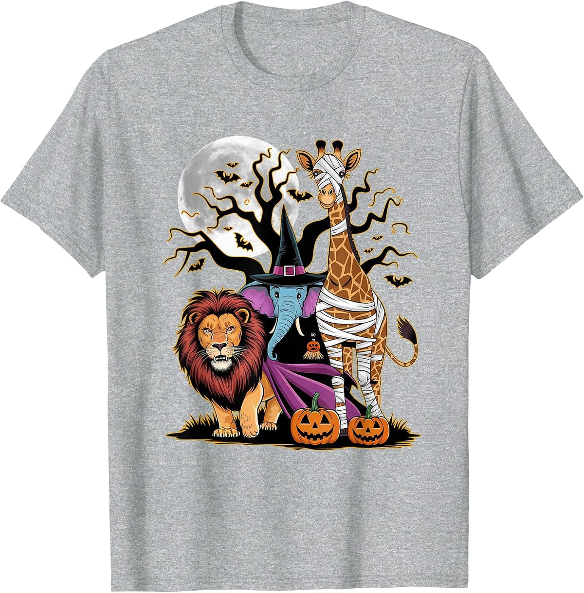 Halloween Zoo Animals Wildlife Safari T-Shirt - Heather Grey