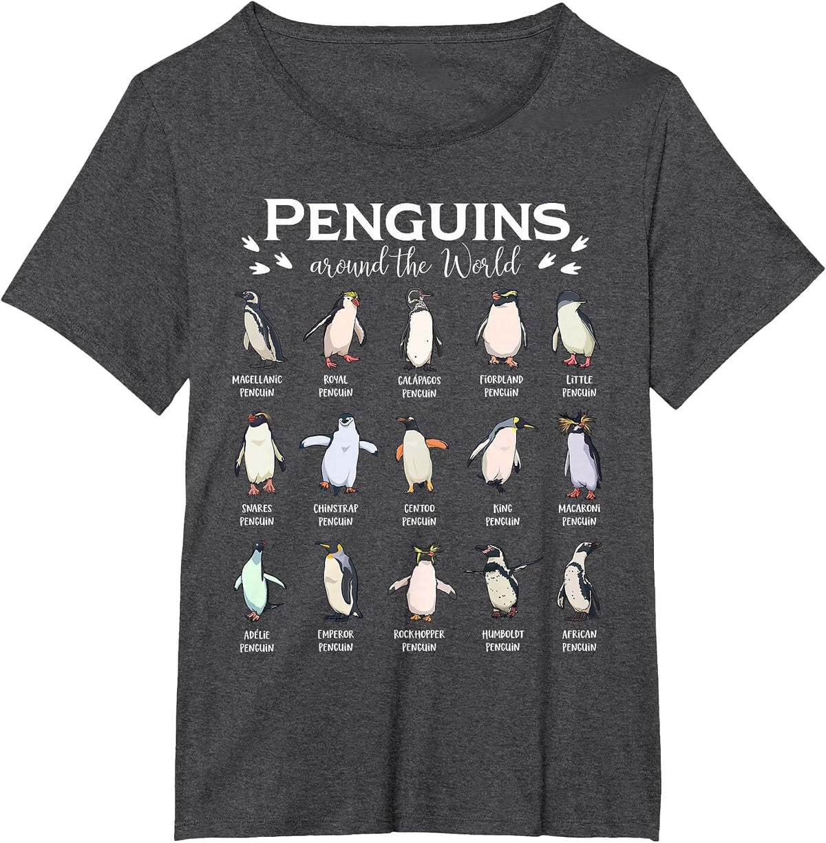 Penguin - Penguins Around the World T-Shirt - Dark Heather Grey