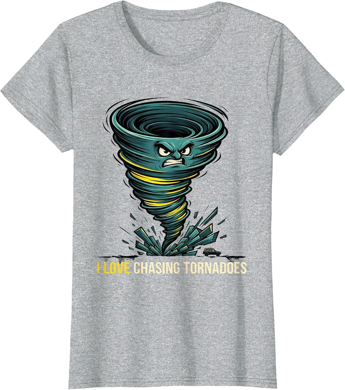 I Love Chasing Tornadoes Funny Storm Chaser Meteorology T-Shirt - Heather Grey