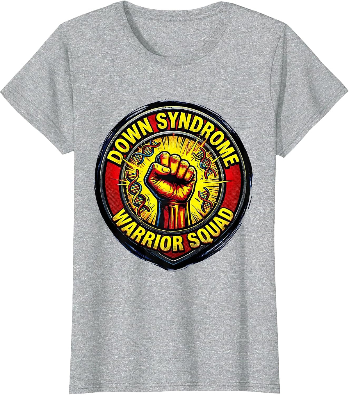 Down Syndrome Warrior Squad Awareness Design T-Shirt - Heather Grey