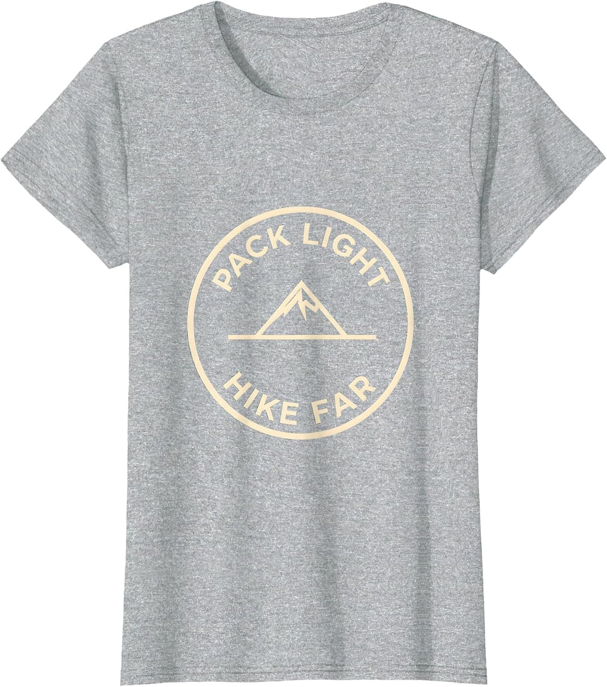 Pack Light Hike Far Outdoor Adventure Design T-Shirt - Heather Grey