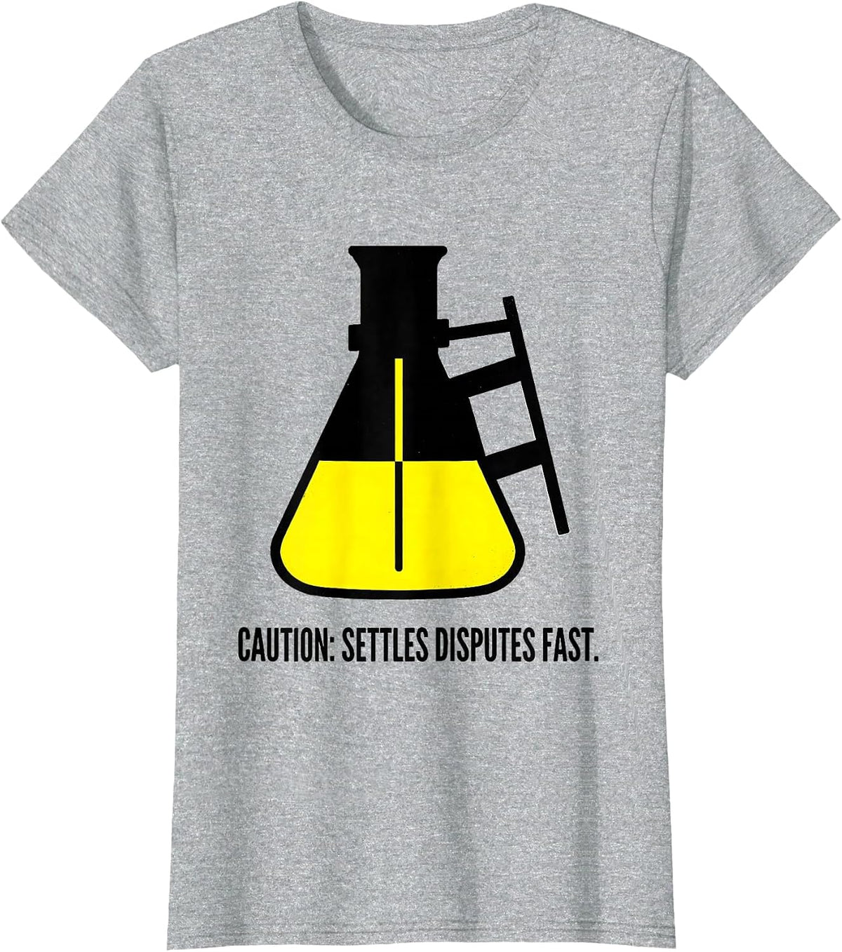 Women's Caution: Settles Disputes Fast Funny Chemistry Teacher T-Shirt - Heather Grey