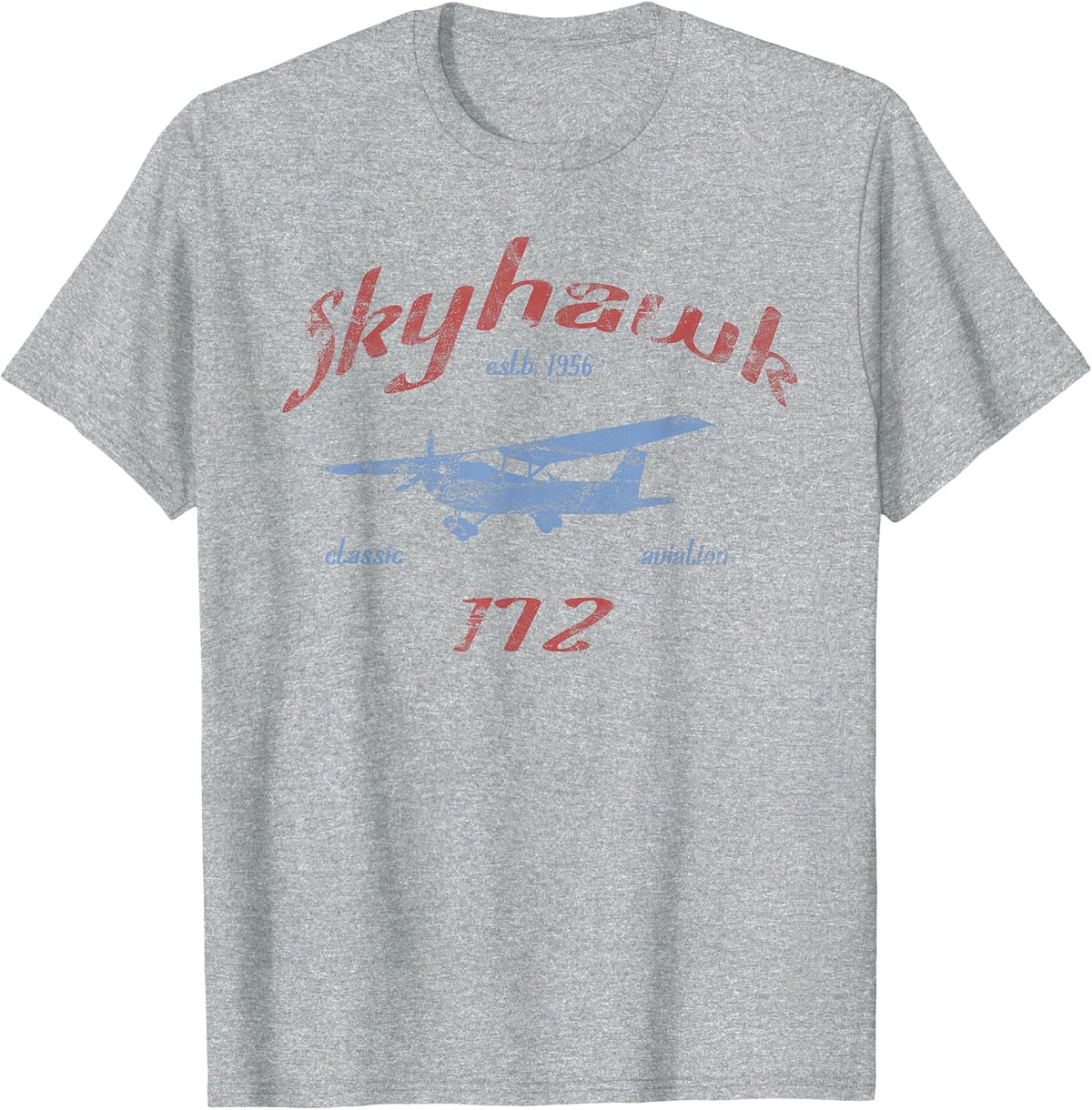 172 Skyhawk Airplane Classic Vintage Aviation Private Pilot T-Shirt - Heather Grey