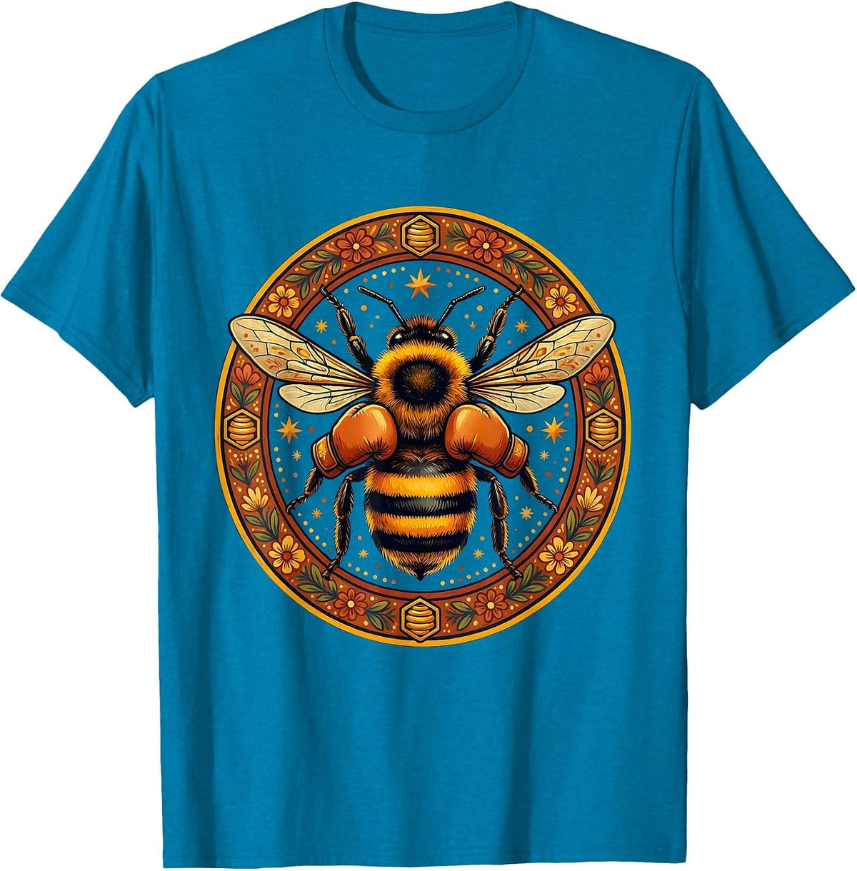 Boxing Bee Fighter Graphic Tee T-Shirt - Sapphire Blue