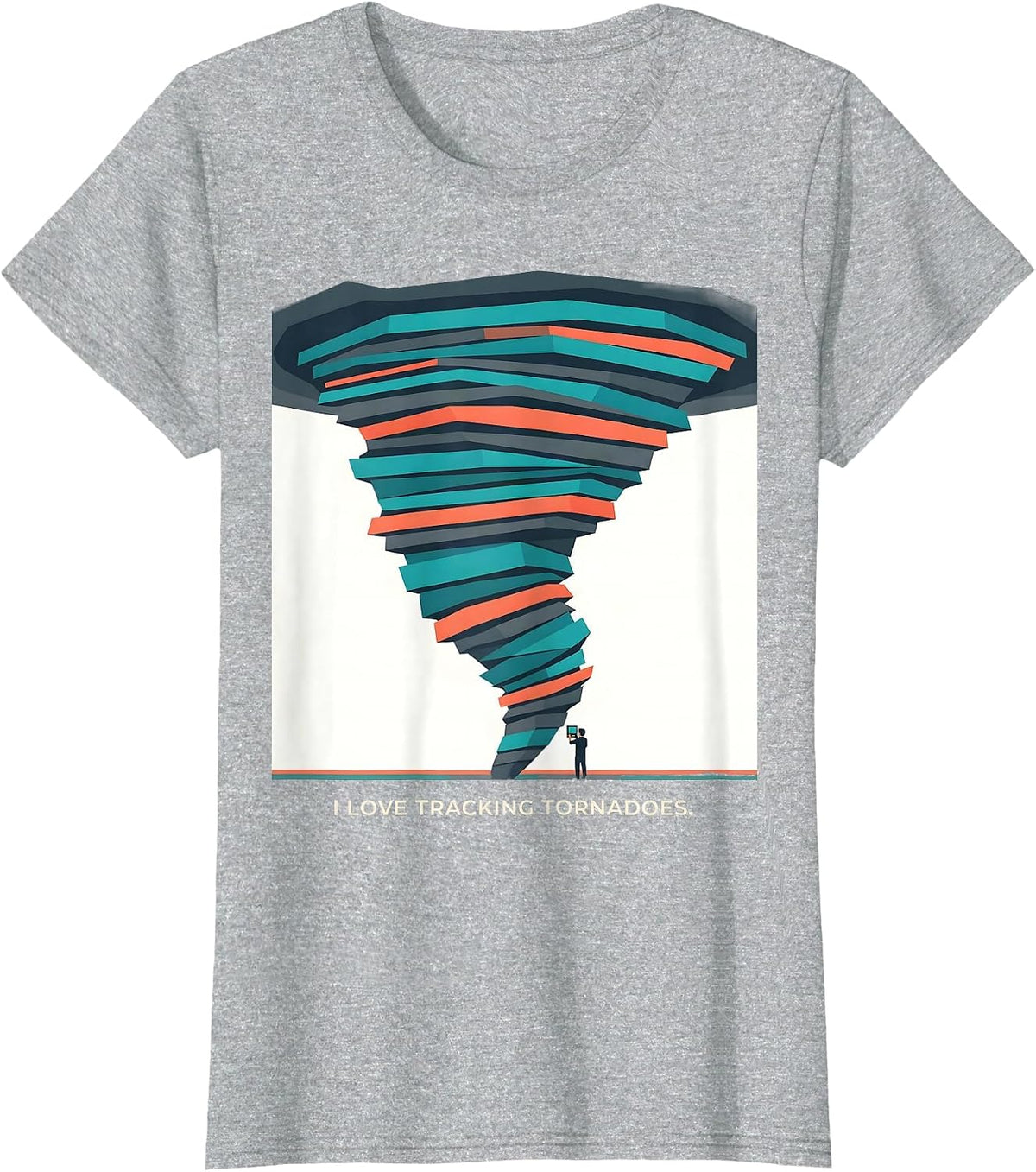 Women's I Love Tracking Tornadoes Funny Storm Chaser Meteorology T-Shirt - Heather Grey