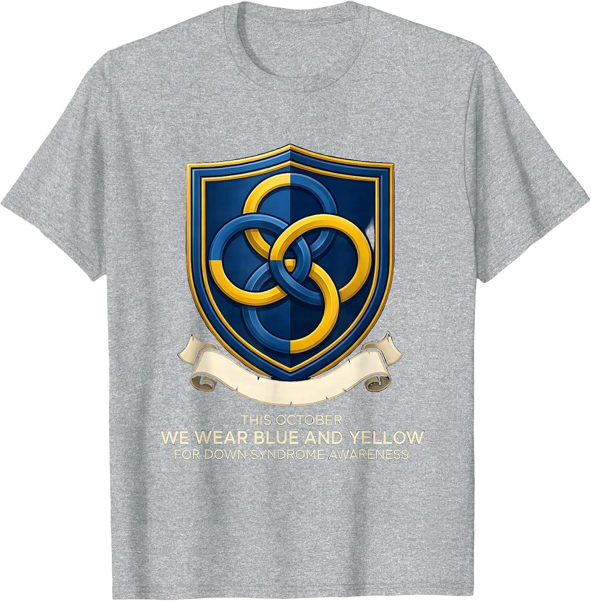 Men's This October We Wear Blue Yellow Down Syndrome Awareness T-Shirt - Heather Grey