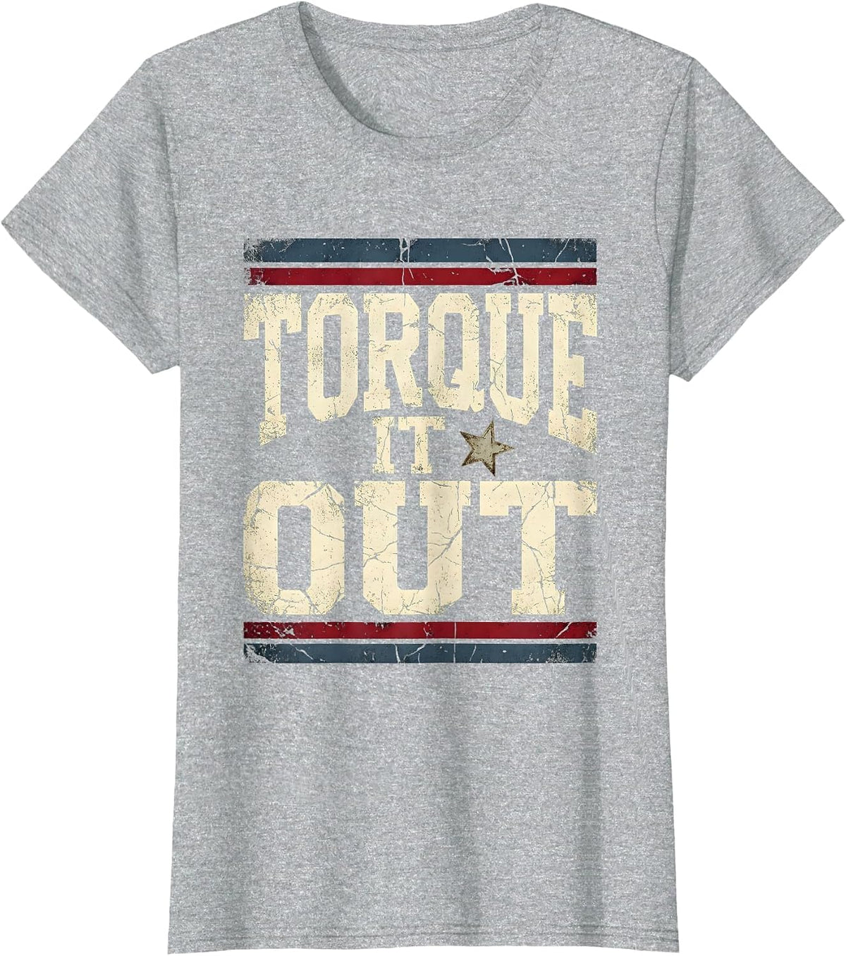 Torque It Out Pit Crew Racing Design T-Shirt - Heather Grey
