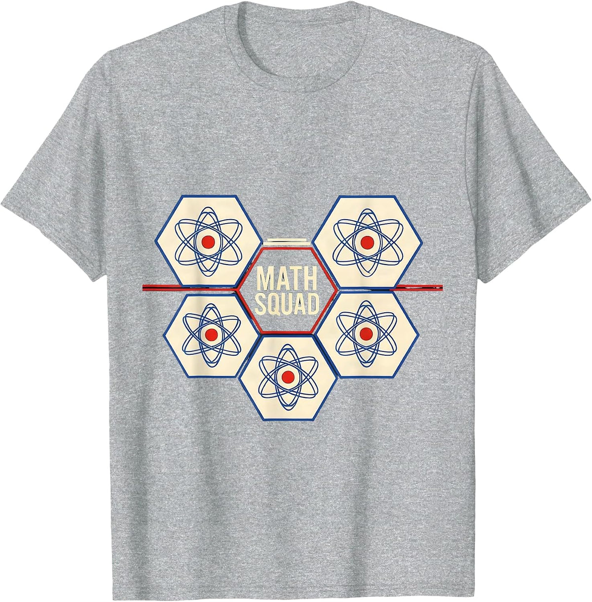 Men's Math Squad Geometric STEM Teacher Student Science Pride T-Shirt - Heather Grey