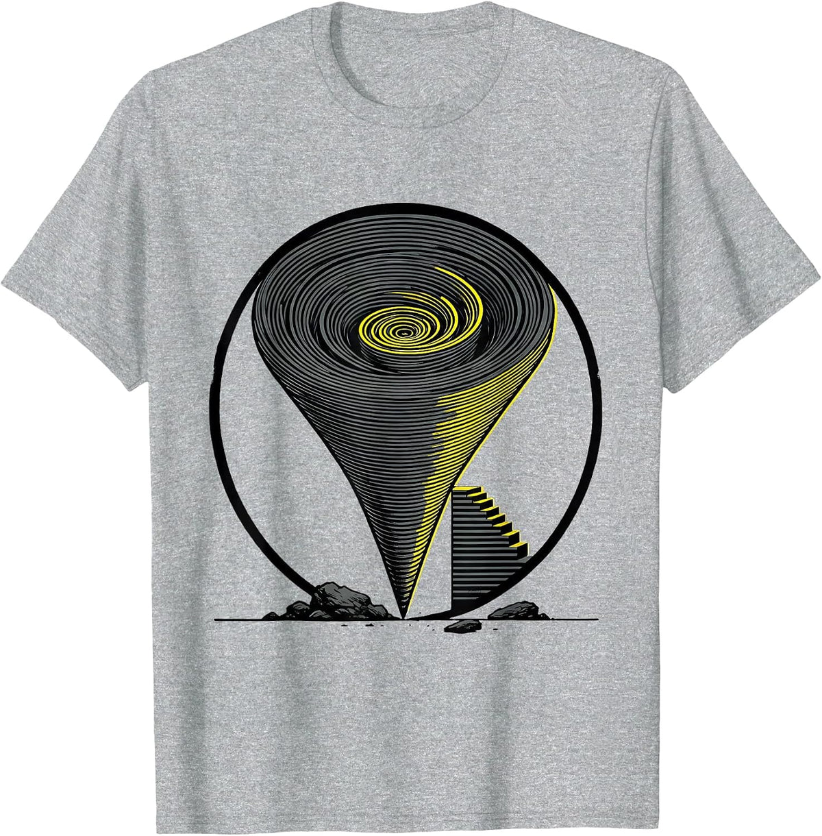 Men's Sealed Tornado Badge Screenprint Storm Chaser Kids T-Shirt - Heather Grey