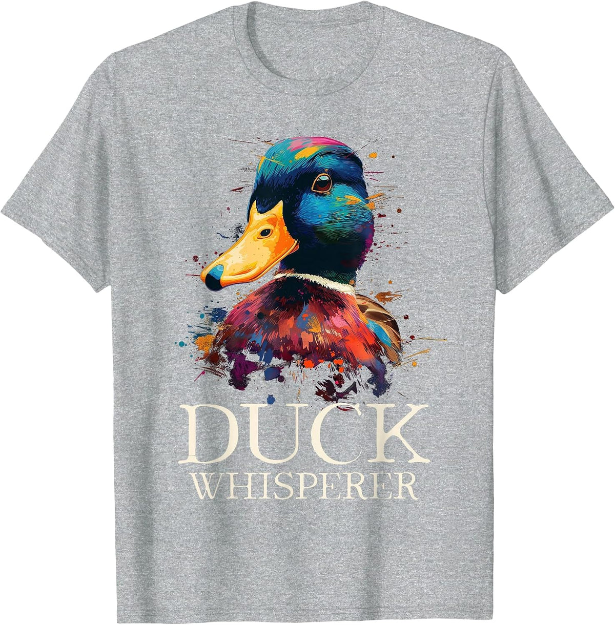 Duck Whisperer Funny Waterfowl Hunting Mallard Duck Hunter T-Shirt - Heather Grey
