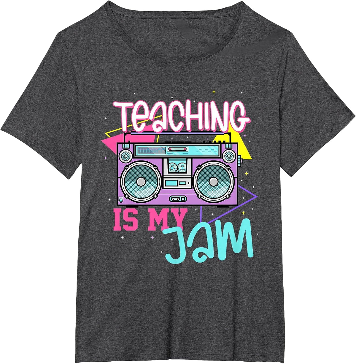 Teaching is My Jam Funny Retro Teacher Back to School Women T-Shirt - Dark Heather Grey