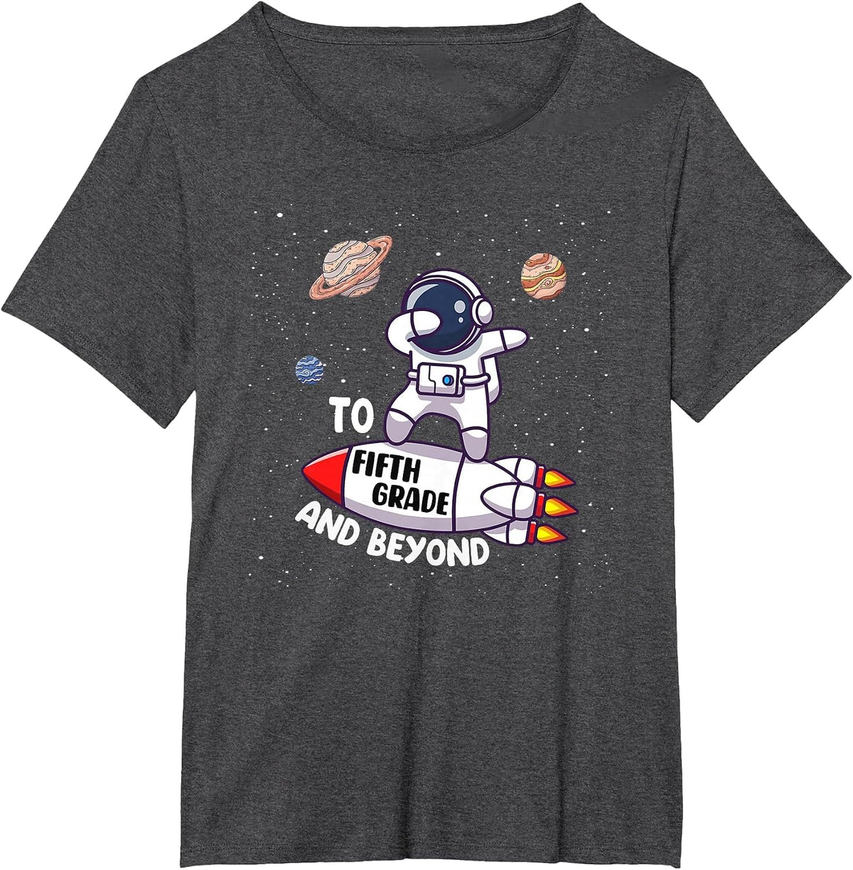 Back to Fifth Grade and Beyond-Funny First Day of School T-Shirt - Dark Heather Grey