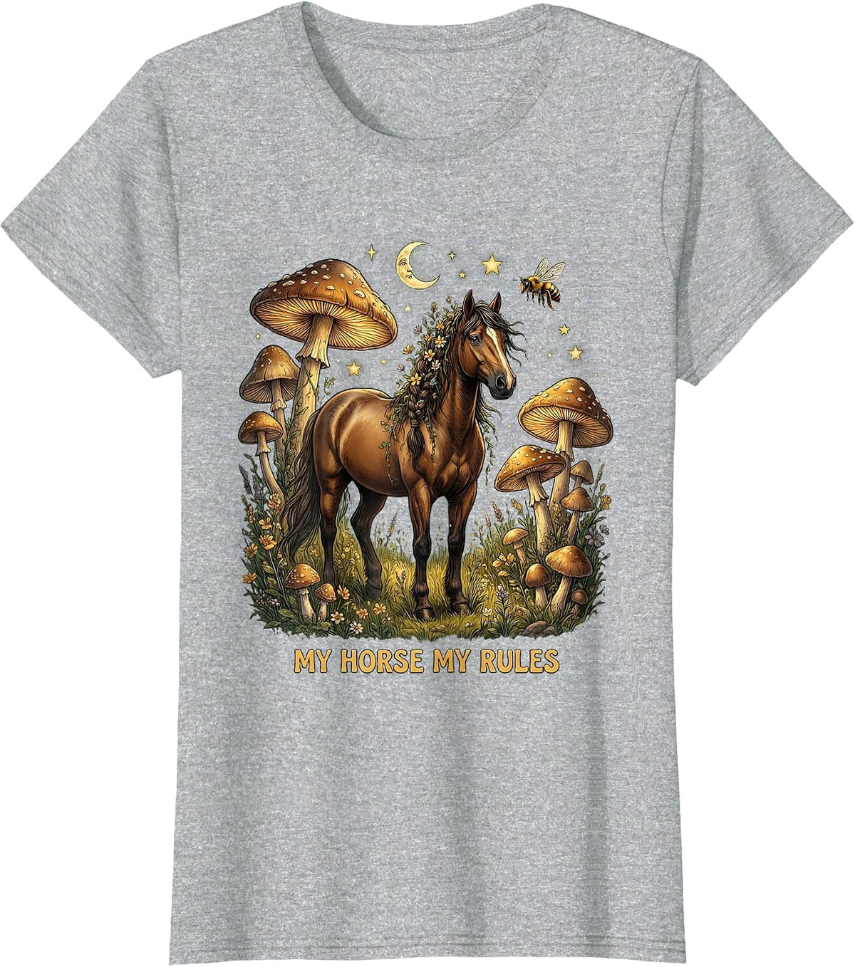 My Horse My Rules Equestrian Lover Design T-Shirt - Heather Grey