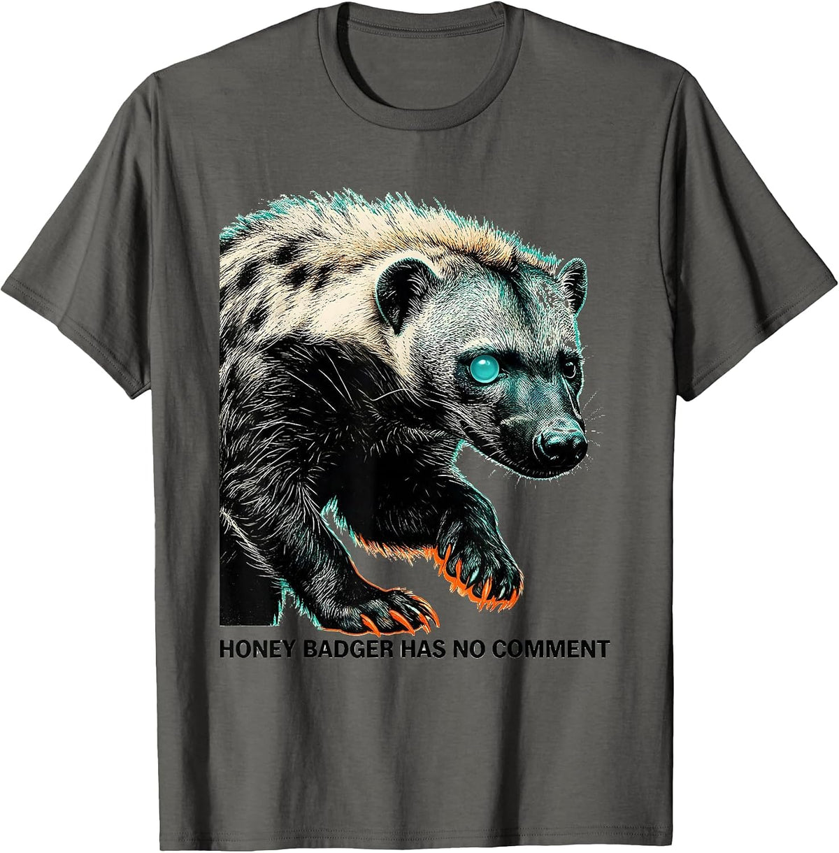Men's Honey Badger Has No Comment Funny Animal Meme Sarcastic T-Shirt - Asphalt Grey