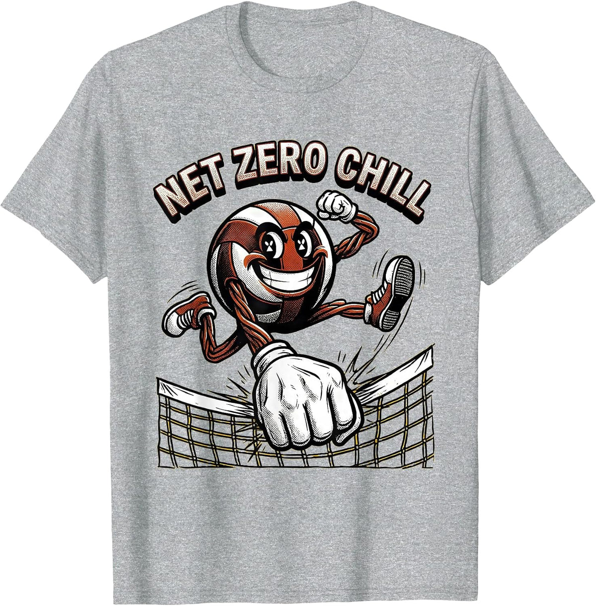Men's Net Zero Chill Volleyball Graphic Design T-Shirt - Heather Grey
