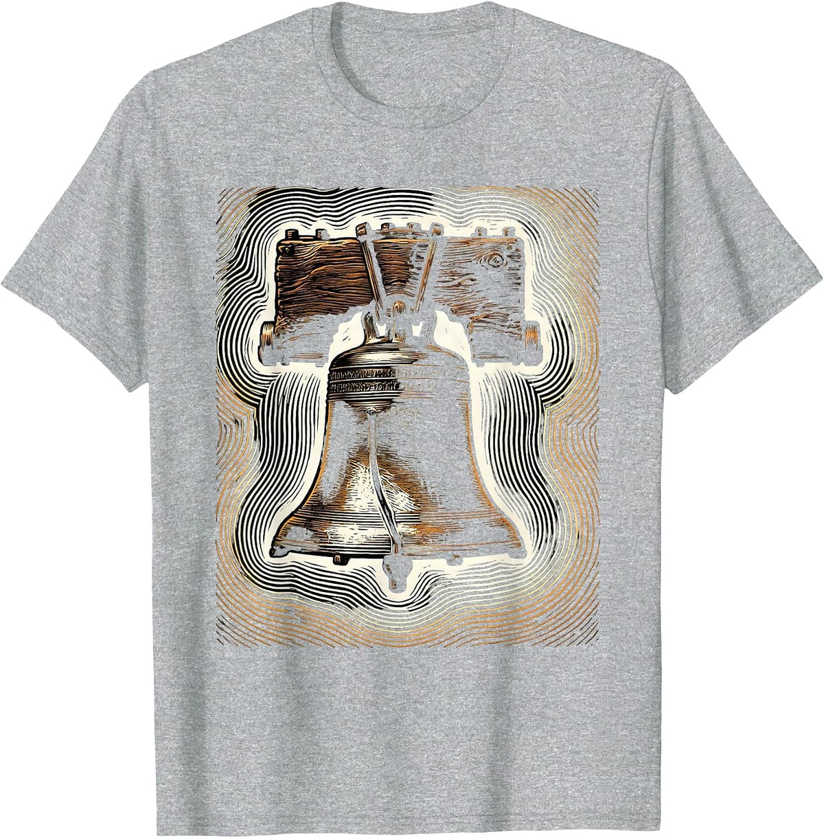 Men's Ringing Bell Sound Waves Graphic Tee for Teachers T-Shirt - Heather Grey