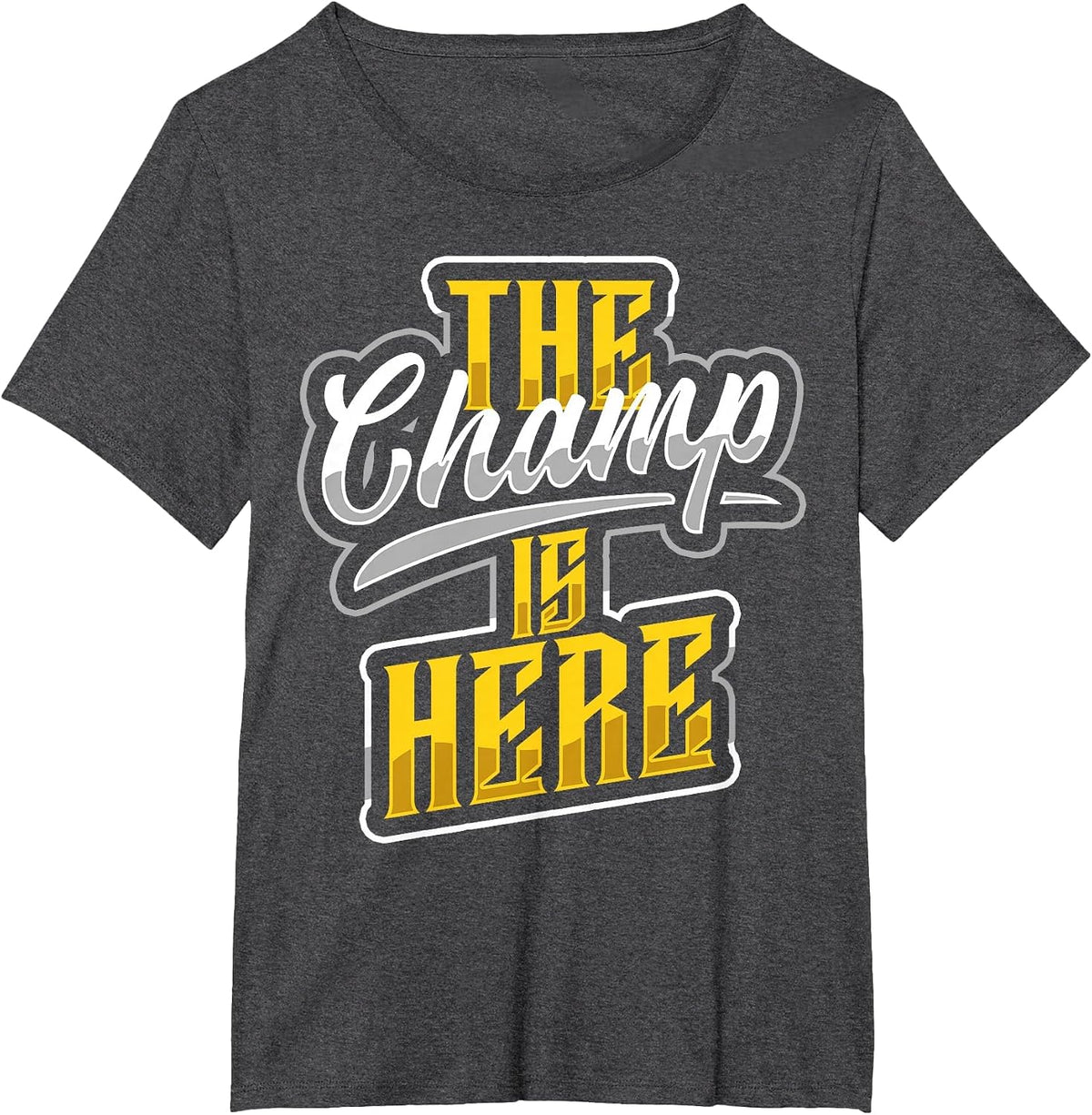 The Champ is Here American Football Sports Player Champion T-Shirt - Dark Heather Grey