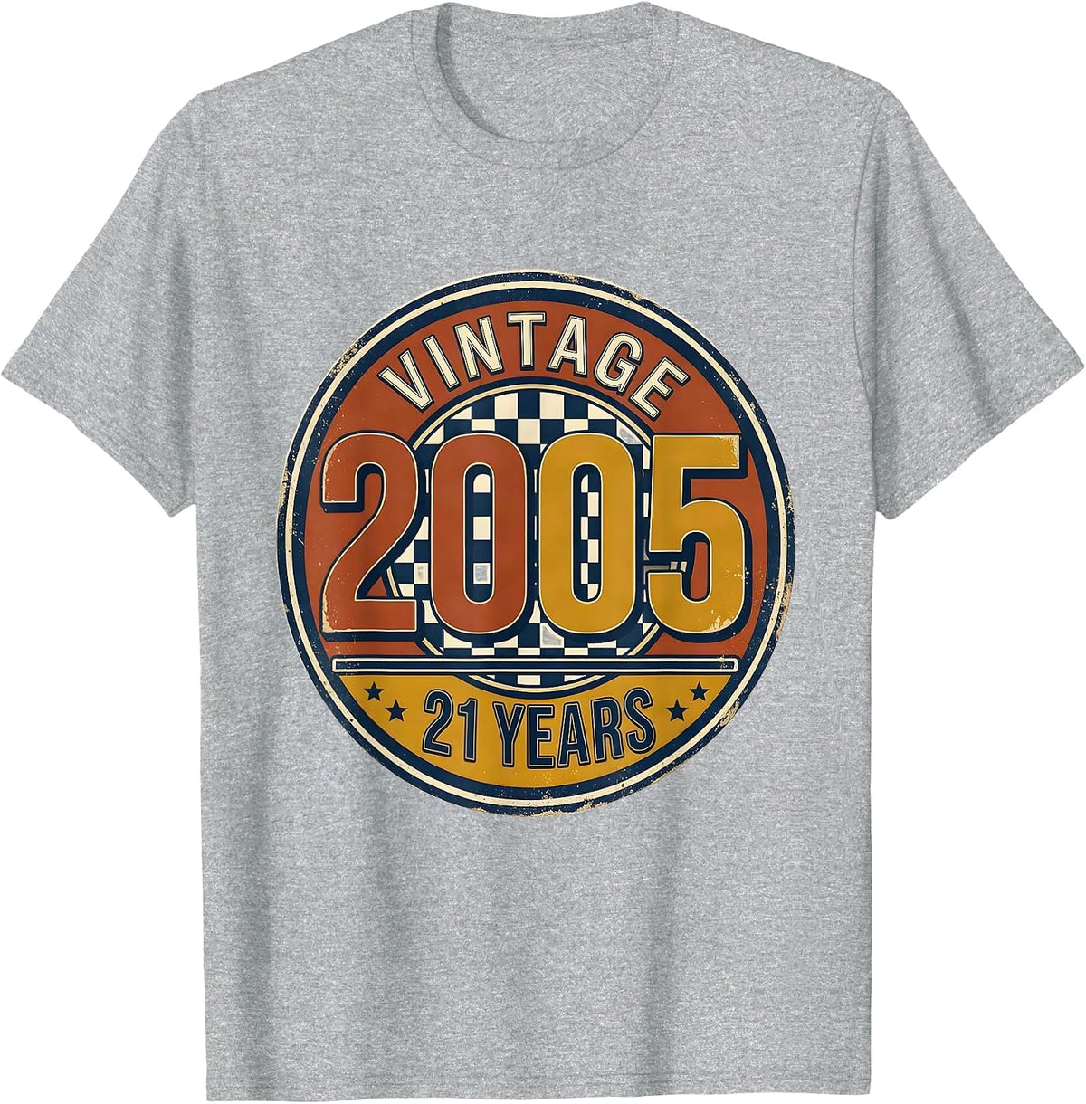 Men's Vintage 2005 · 21 Years Milestone Birthday Badge 21st Gift T-Shirt - Heather Grey