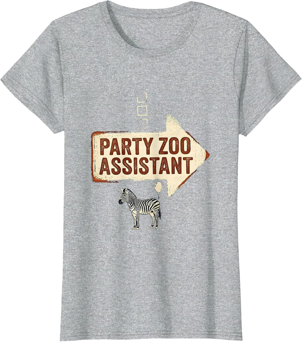 Party Zoo Assistant Rubber Stamp Safari Birthday Party T-Shirt - Heather Grey