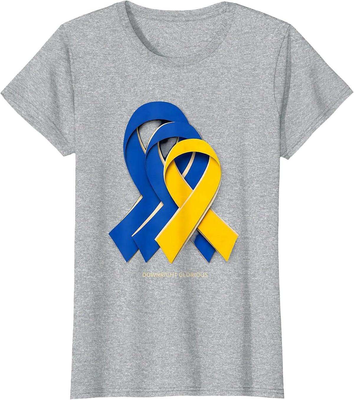 Women's Downright Glorious Paper Cutout Down Syndrome Awareness T-Shirt - Heather Grey