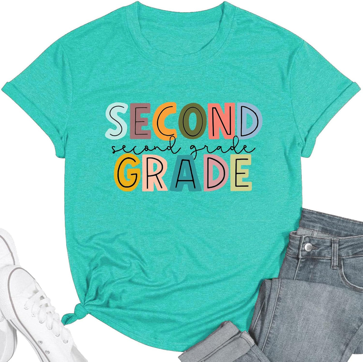 Preschool Teacher Shirts for Women Kindergarten Inspirational Letter Print Special Education Shirts Crew Neck Tee Tops -