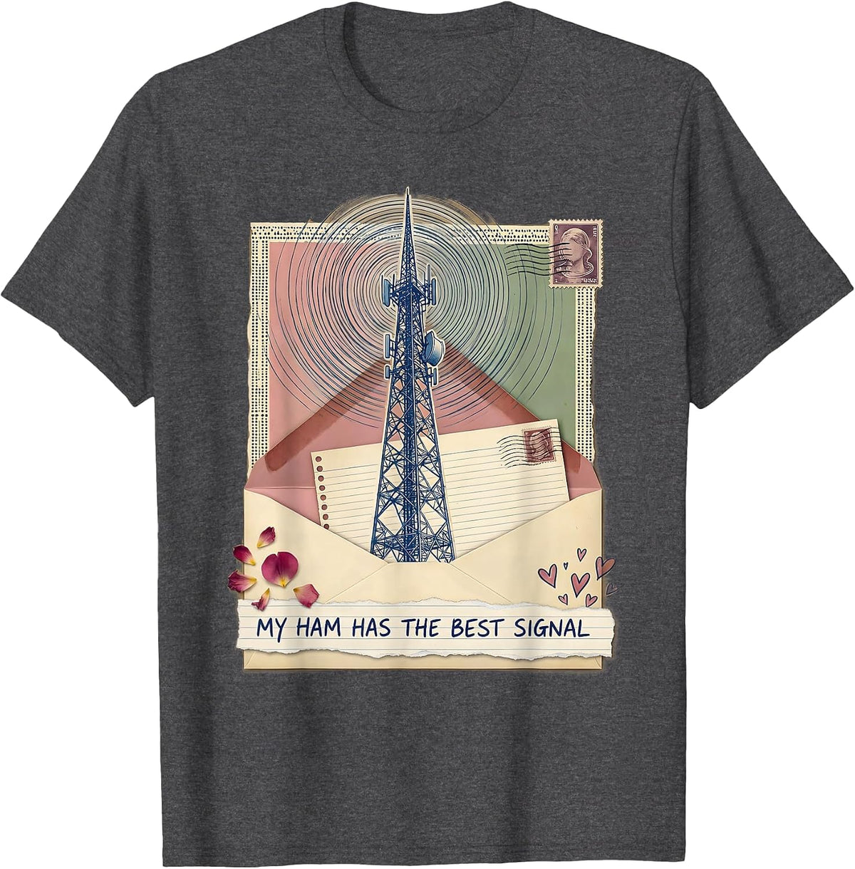 Men's My Ham Has The Best Signal Funny Ham Radio Operator Nerdy T-Shirt - Dark Heather Grey