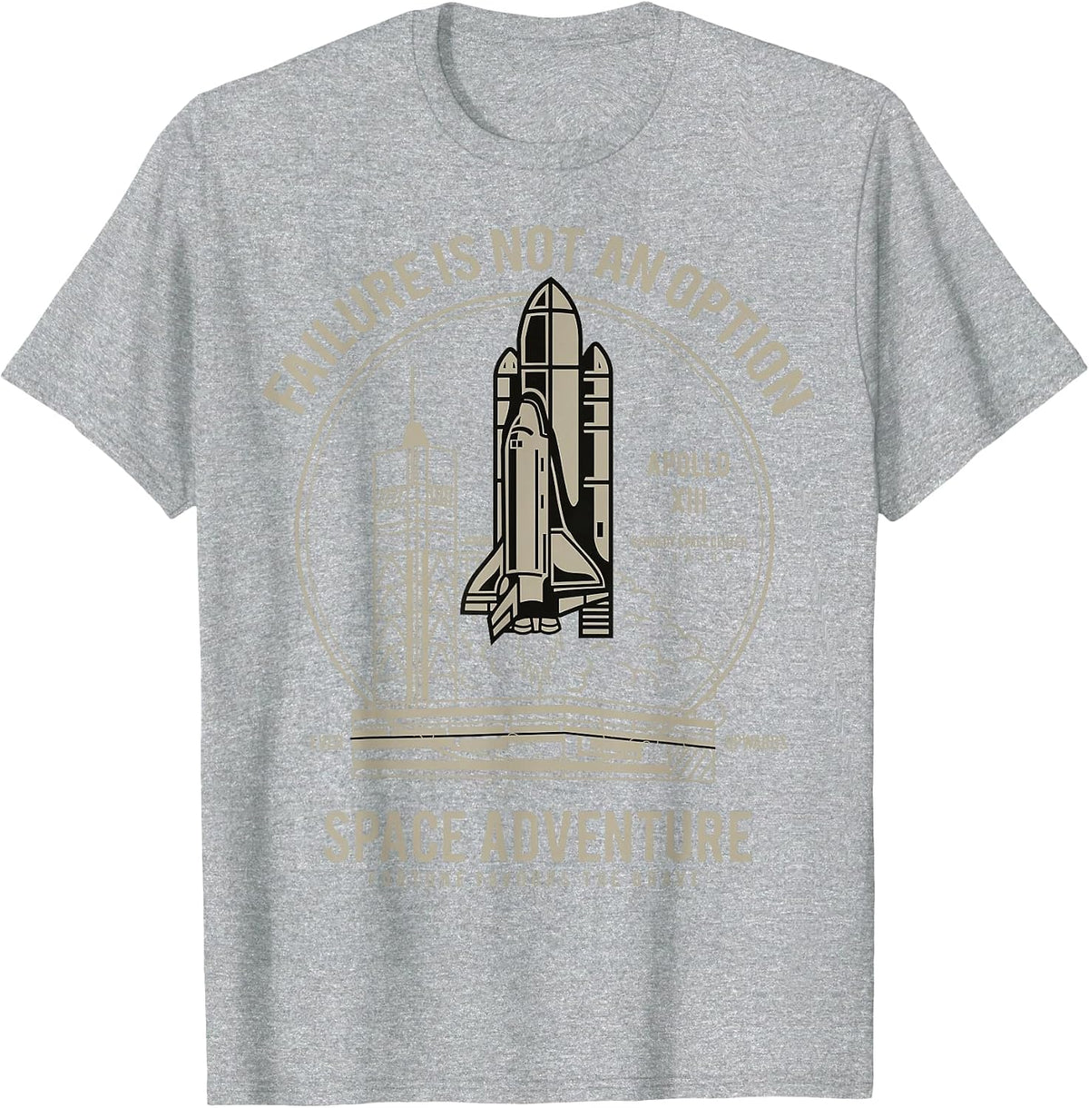 Space Shuttle Launch Galaxy Tee T-Shirt - Heather Grey