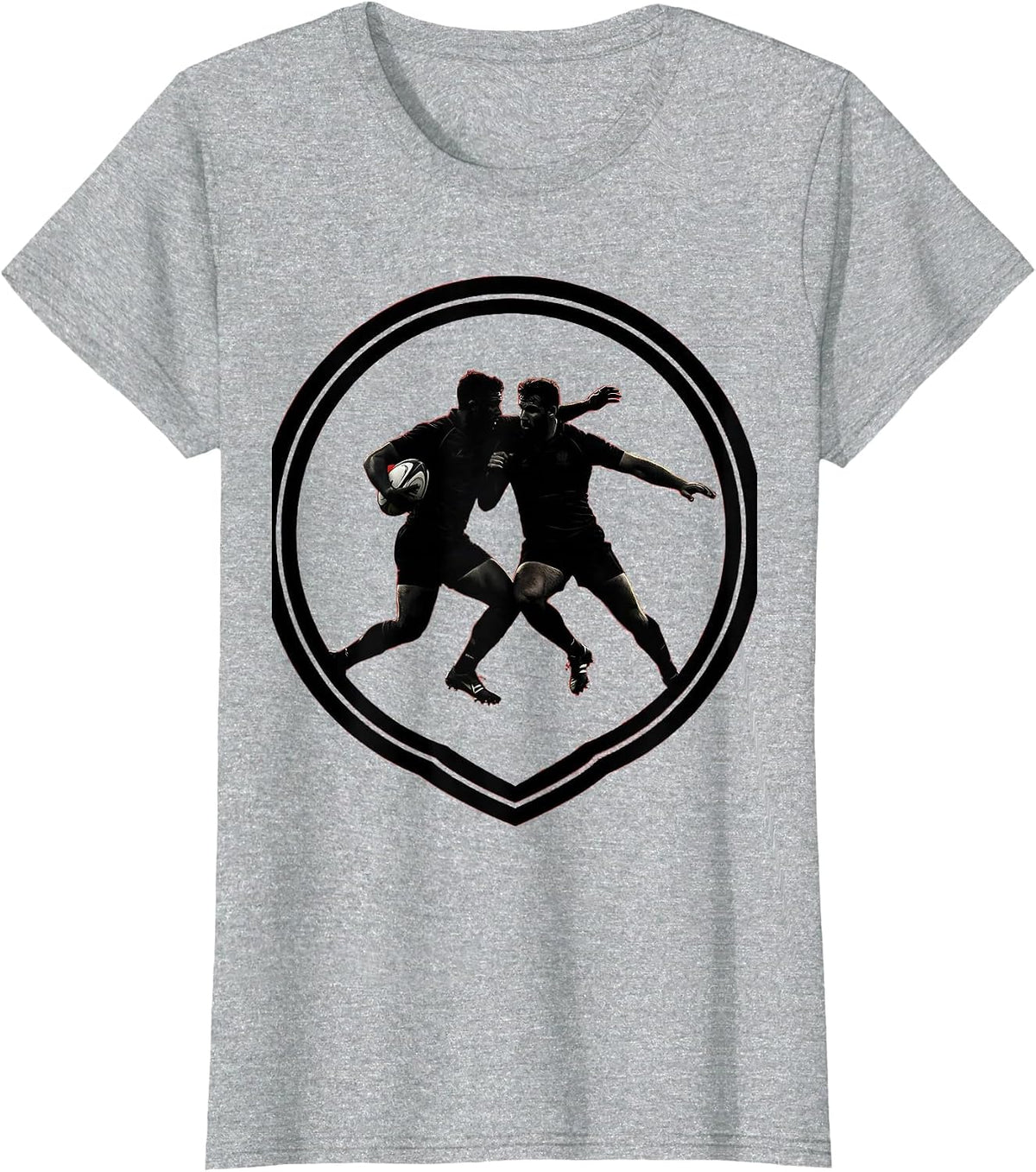 Rugby Collision Impact Graphic Tee T-Shirt - Heather Grey