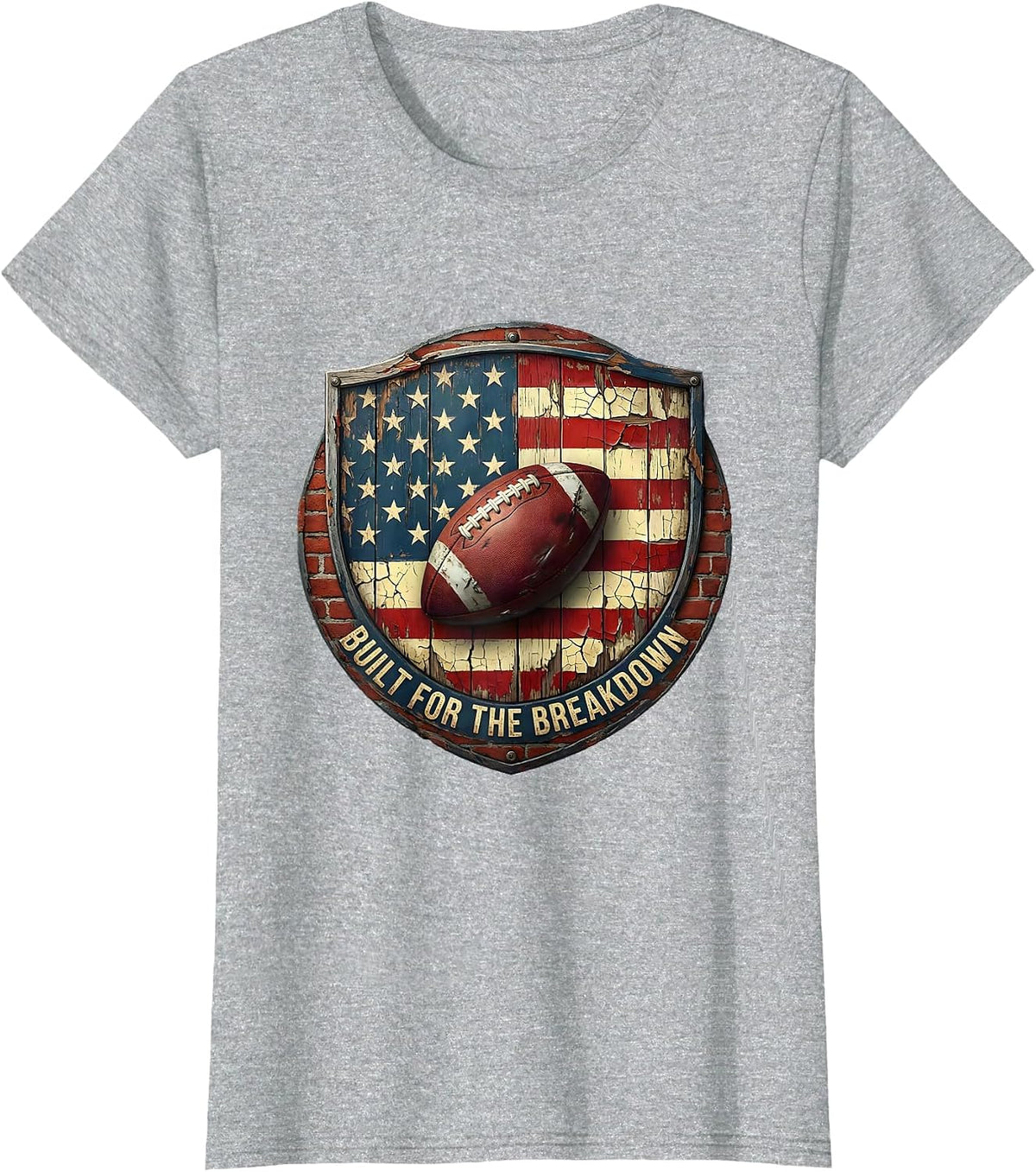Built for the Breakdown Rugby Graphic Design T-Shirt - Heather Grey