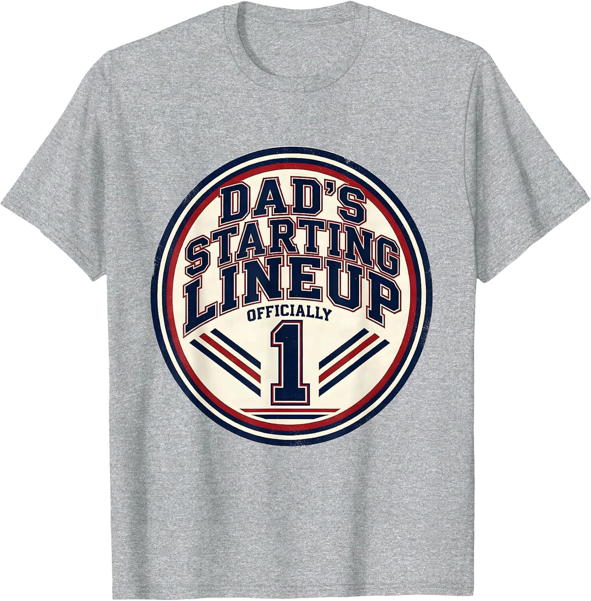 Men's Officially Dad's Starting Lineup Funny Dad Gift Birthday T-Shirt - Heather Grey