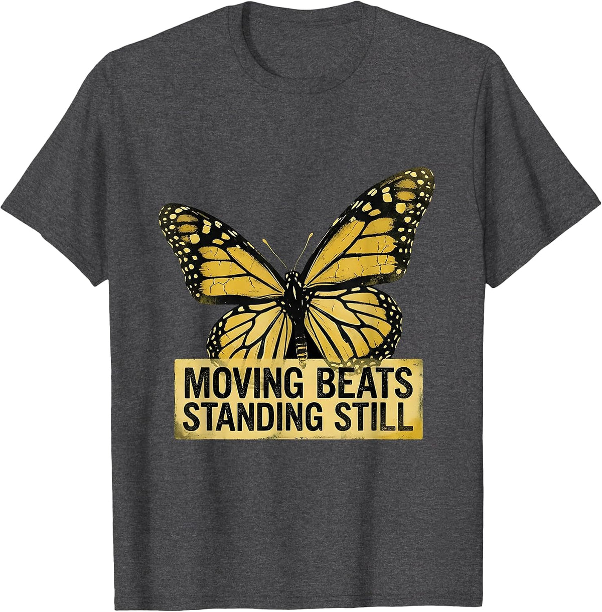 Moving Beats Standing Still Progress Over Perfection T-Shirt - Dark Heather Grey