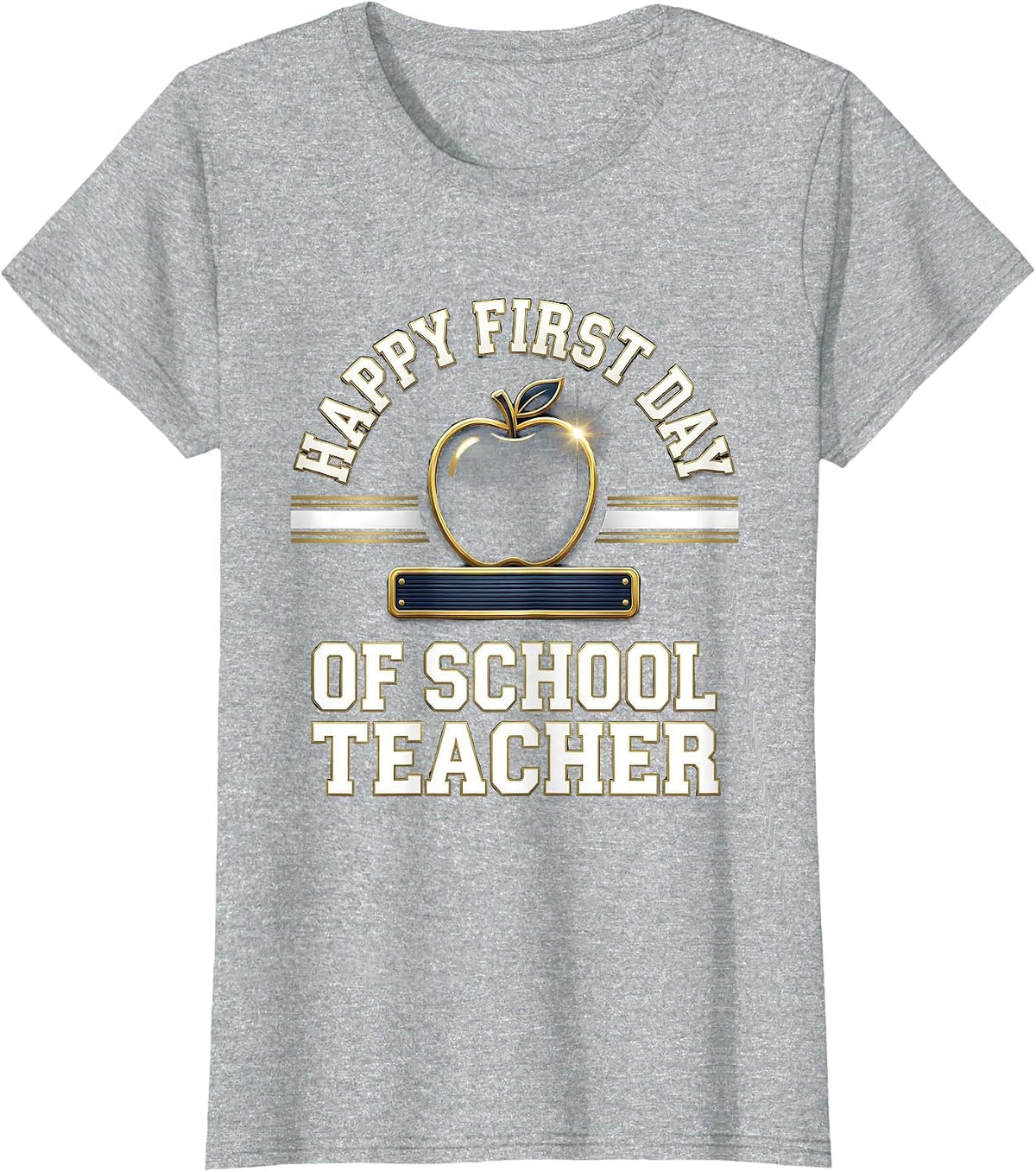 Happy First Day of School Teacher Sports Retro Celebration T-Shirt - Heather Grey