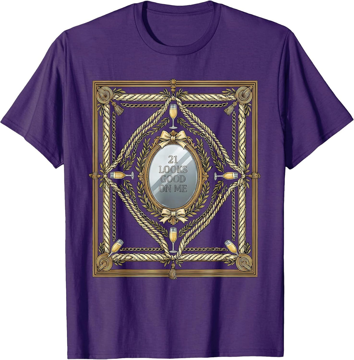 Men's 21 Looks Good On Me 21st Birthday Design T-Shirt - Purple