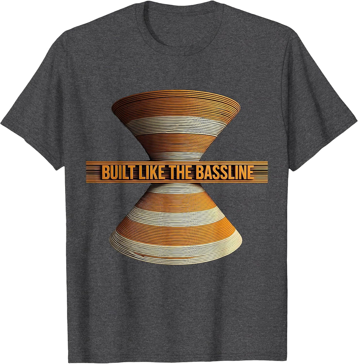 Men's Built Like The Bassline Thick Thighs R&B Vibes Body Positive T-Shirt - Dark Heather Grey