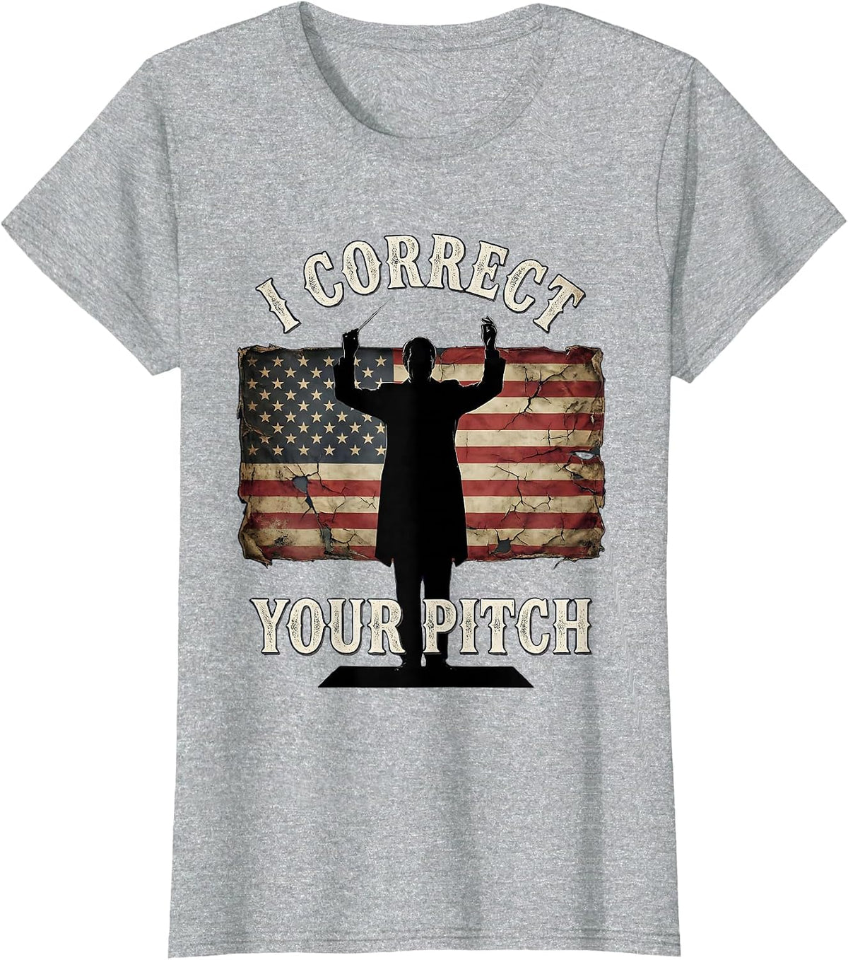 I Correct Your Pitch Music Teacher Design T-Shirt - Heather Grey
