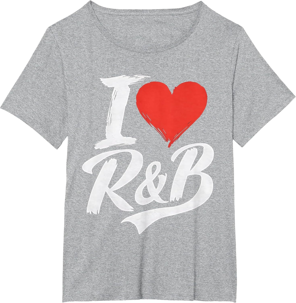I Love Heart R&B Music I Love R&B Retro Music Fan T-Shirt - Heather Grey