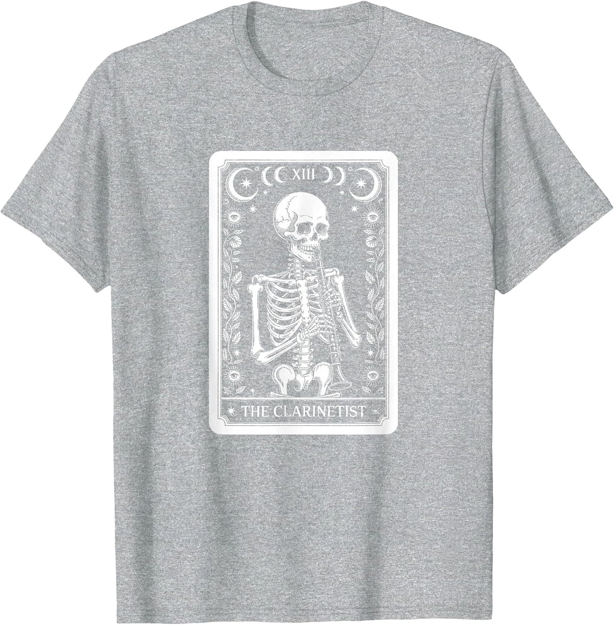 The Clarinetist Tarot Card, Clarinet Player T-Shirt - Heather Grey