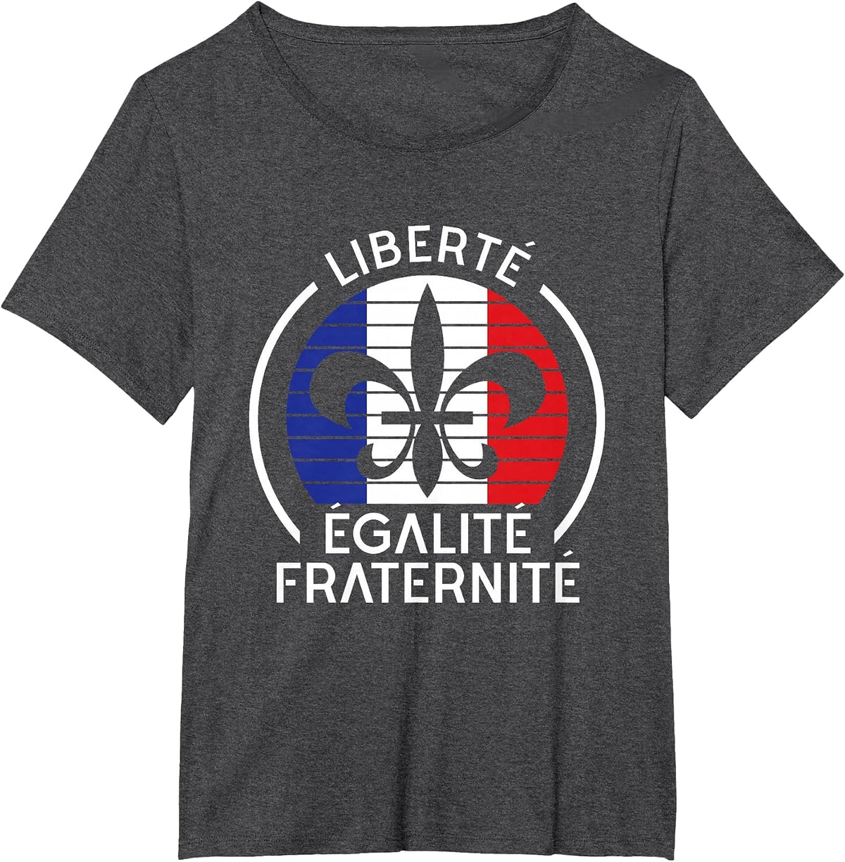Liberte Egalite Fraternite Bastille Day France Flag T-Shirt - Dark Heather Grey