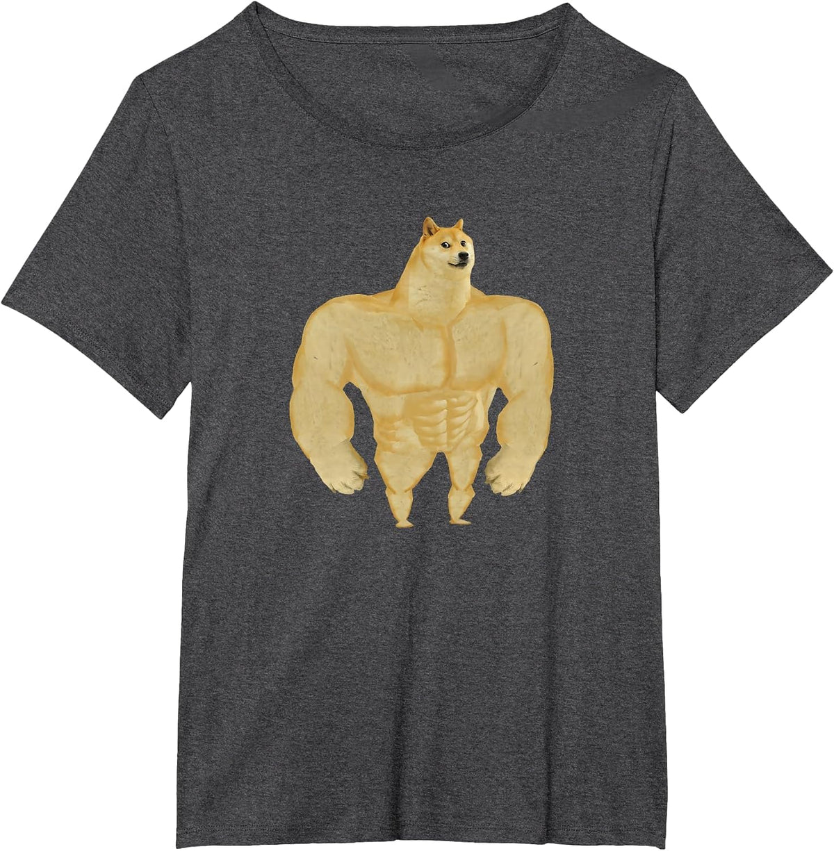 Swole Dog Meme Buff Dog Meme T-Shirt - Dark Heather Grey