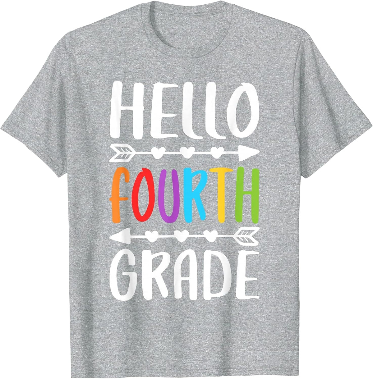 Hello Fourth Grade Shirt 4th Grade Boy Girl Student Teacher T-Shirt - Heather Grey