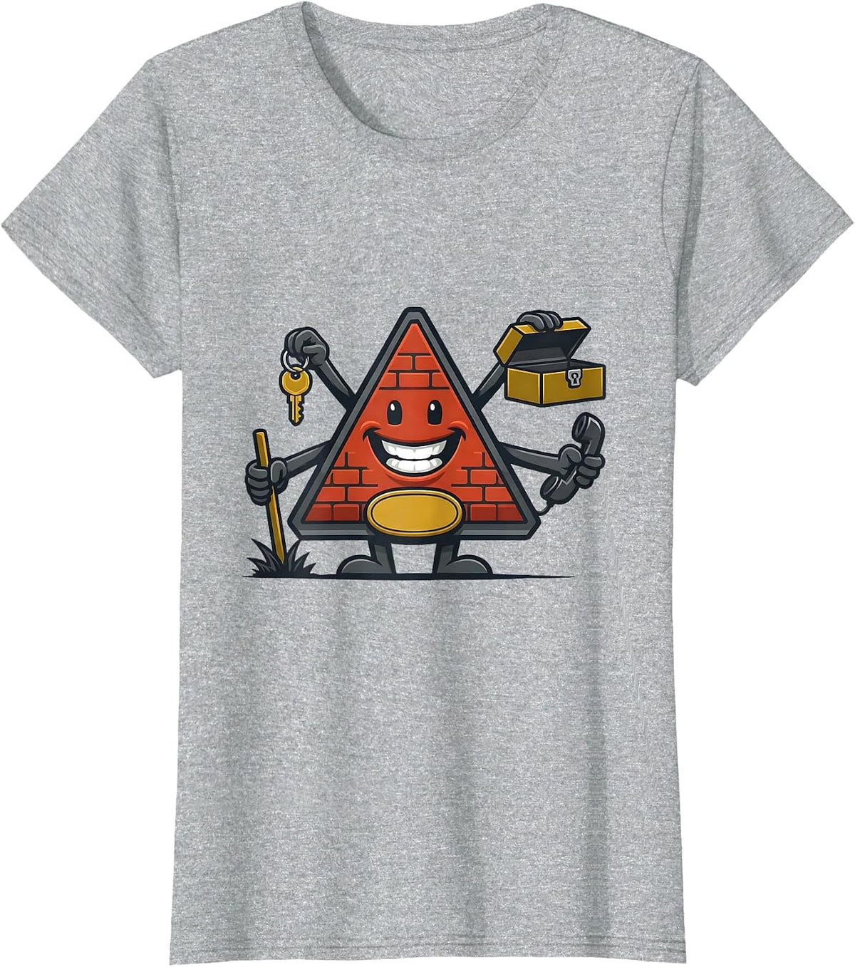 Triangular Roof Mascot Realtor Humor Real Estate Agent Gift T-Shirt - Heather Grey