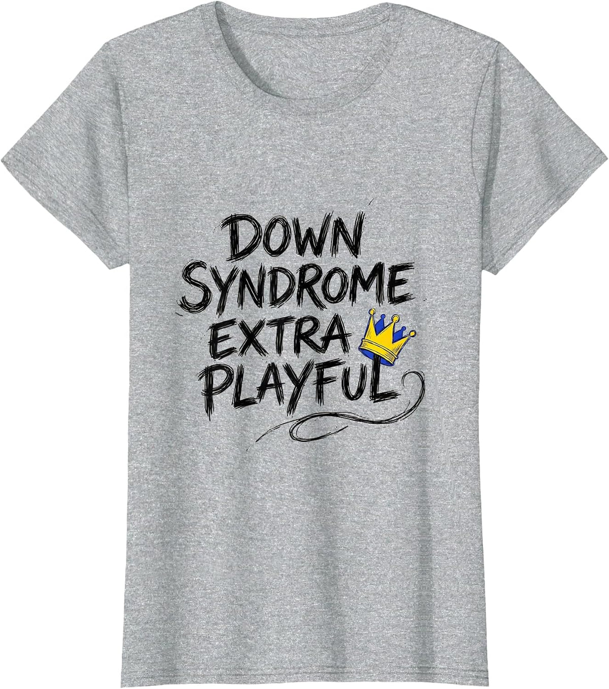 Down Syndrome Extra Playful Family Support Awareness Gift T-Shirt - Heather Grey