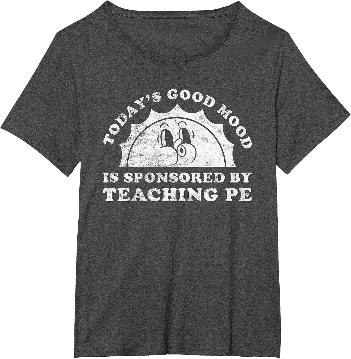 Funny Cute Retro Vintage Teaching PE or Gym Teacher T-Shirt - Dark Heather Grey