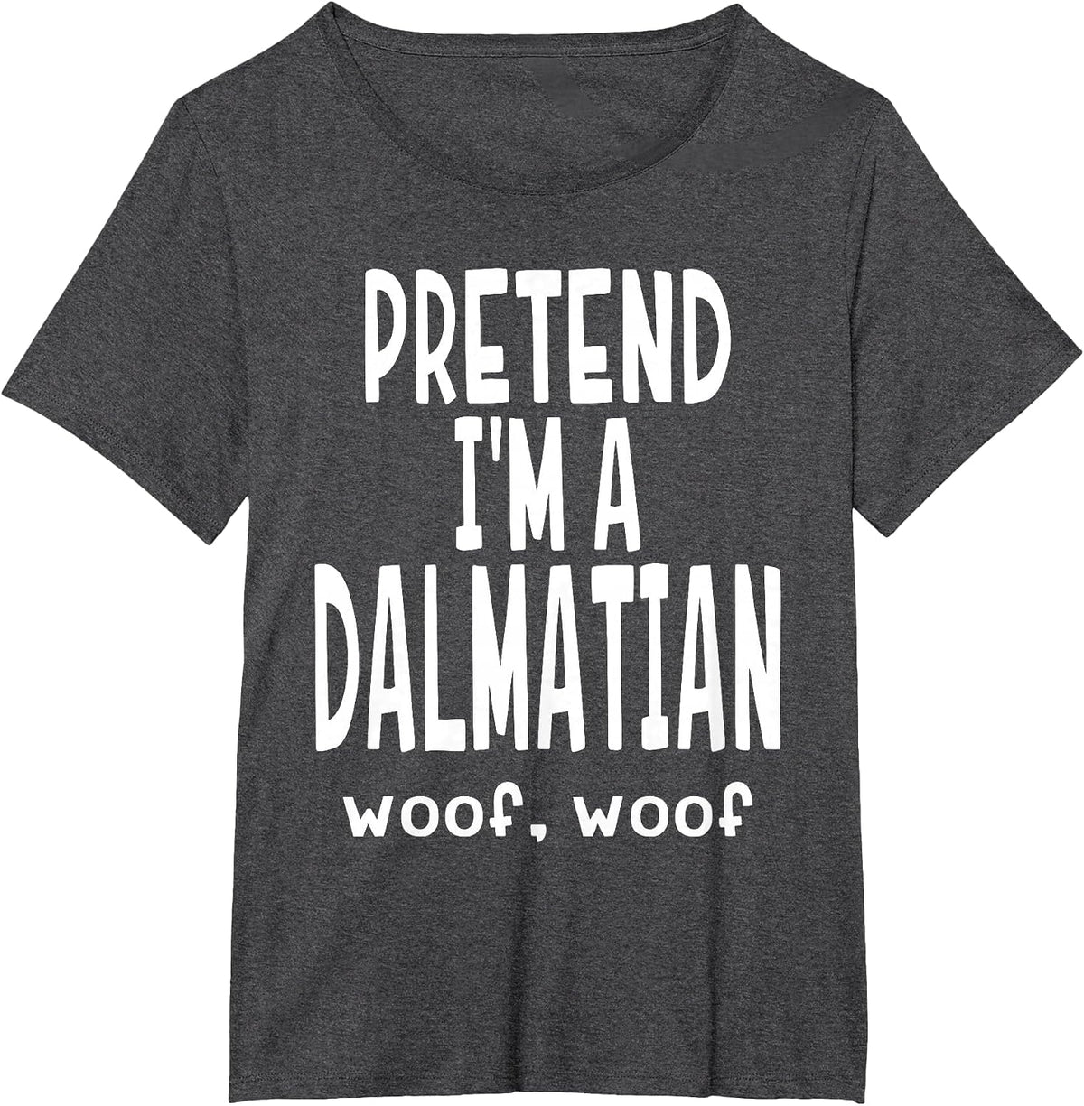 Funny Pretend I'm A Dalmatian - Lazy Halloween Costume T-Shirt - Dark Heather Grey